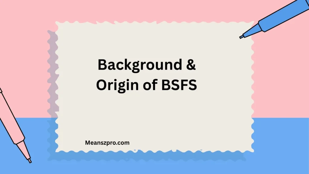 Background & Origin of BSFS
