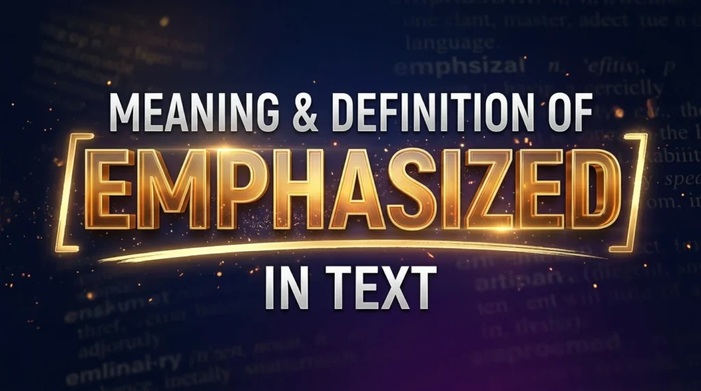 Meaning & Definition of Emphasized in Text